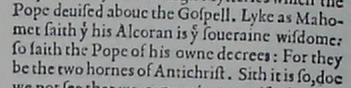 Mahomet and Pope are two horns of Antichrist