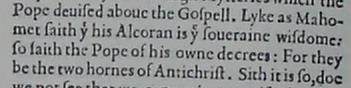 Mahomet and Pope are two horns of Antichrist